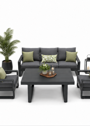 SALON JARDIN ALUMINIUM OLIVA