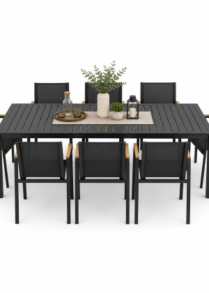 SALLE A MANGER EXTENSIBLE ALUMINIUM